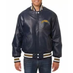 Los Angeles Chargers Varsity Blue Leather Jacket