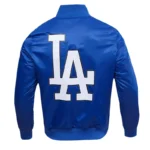 Los Angeles Dodgers Big Logo Blue Satin Varsity Jacket