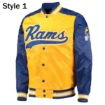 Los Angeles Rams Blue and yellow Varsity Jacket1