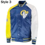 Los Angeles Rams Blue and yellow Varsity Jacket3