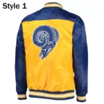 Los Angeles Rams Blue and yellow Varsity Jacket4