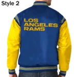 Los Angeles Rams Blue and yellow Varsity Jacket5