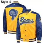 Los Angeles Rams Blue and yellow Varsity Jacket7