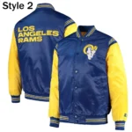 Los Angeles Rams Blue and yellow Varsity Jacket8