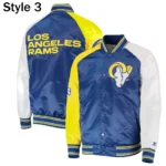 Los Angeles Rams Blue and yellow Varsity Jacket9