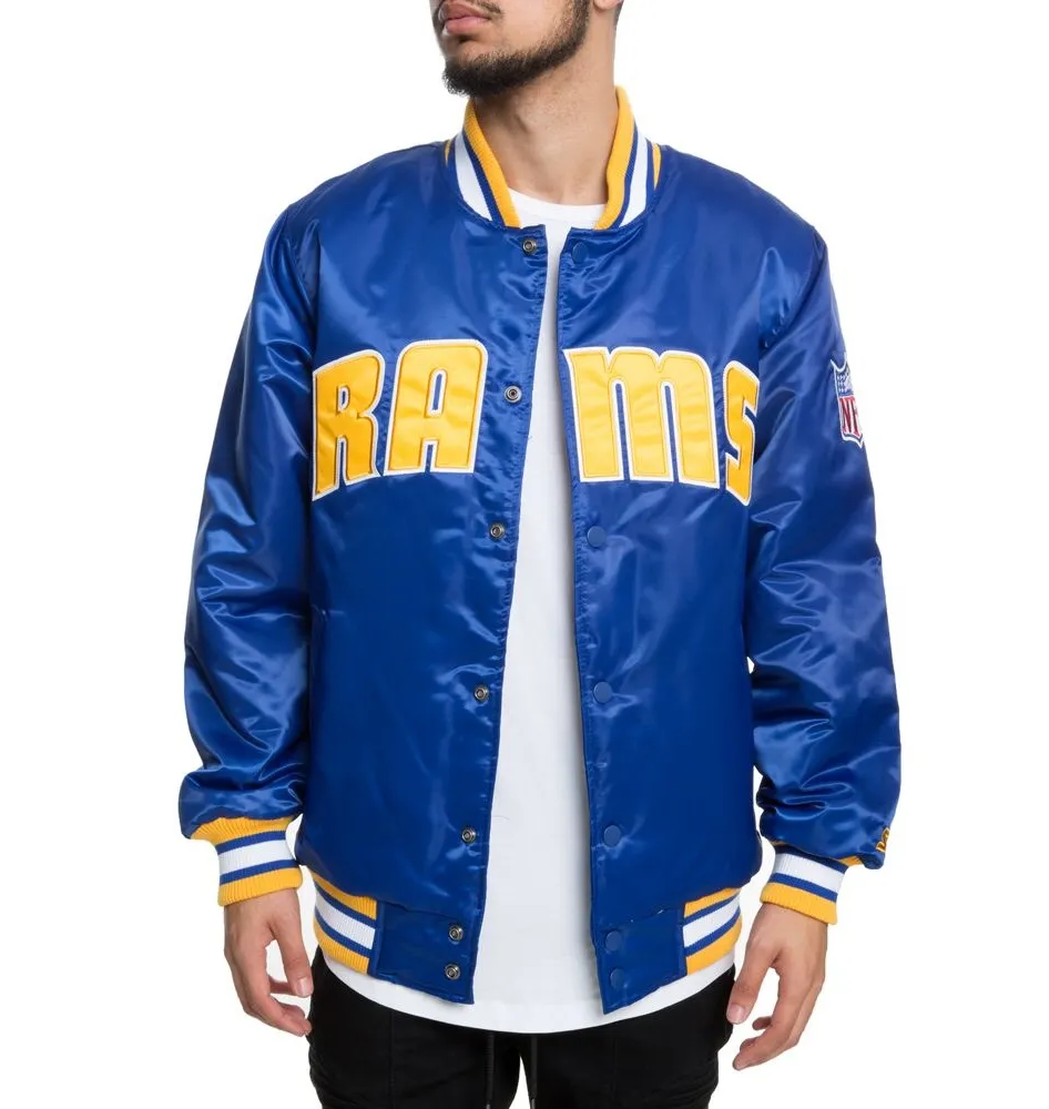 Los Angeles Rams Full-Snap Blue Satin Jacket