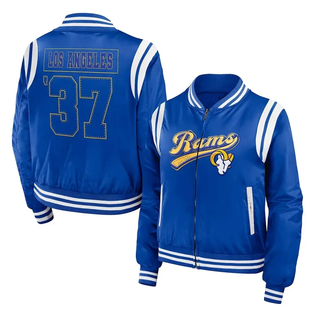 Los Angeles Rams Royal Full-Zip Bomber Jacket