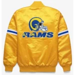 Los Angeles Rams Super Bowl XXXIV Yellow Satin Jackets