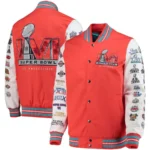 Los Angeles Super Bowl LVI Full-Snap Orange Varsity Jacket