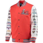 Los Angeles Super Bowl LVI Full-Snap Orange Varsity Jackets