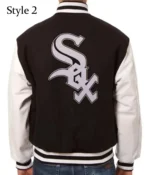 MLB Chicago White Sox Black and White Letterman Varsity Jacket