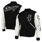 MLB Chicago White Sox Varsity Letterman Black and White Jacket