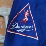 MLB Los Angeles Dodgers Full-Snap Satin Blue Red Logo Jacket