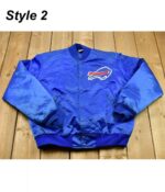 Mafia Buffalo Bills Satin Blue Bomber Varsity Jacket