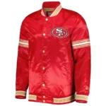 Men’s 49ers Starter Scarlet Midfield Satin Full-snap Varsity Jacket