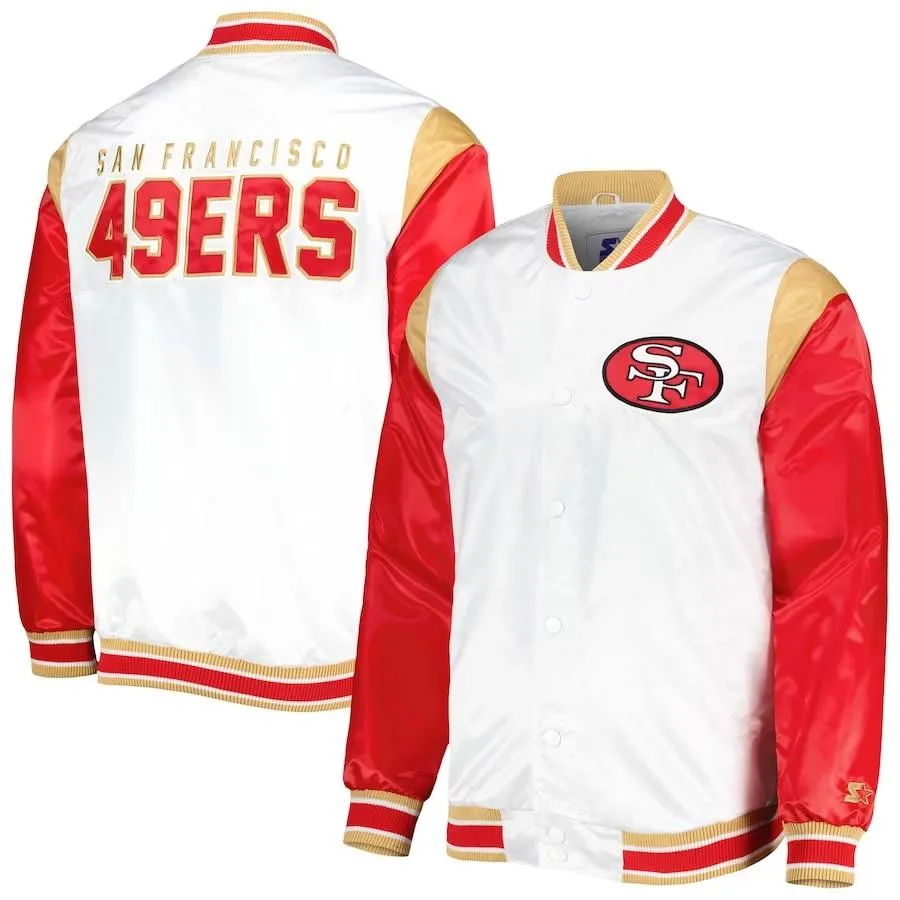 Men’s Starter San Francisco 49ers Satin Full-snap Varsity Jacket