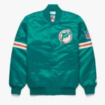 Miami Dolphins Green Satin Varsity Jacket