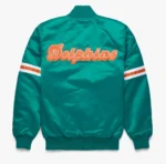 Miami Dolphins Green Satin Varsity Jackets