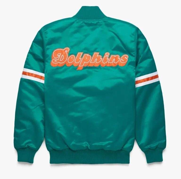 Miami Dolphins Green Satin Varsity Jackets