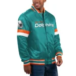 Miami Dolphins Home Game Aqua Starter Satin Jacket