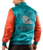 Miami Dolphins Locker Room Throwback Aqua Satin Jackets