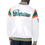 Miami Dolphins Midweight White Satin Jackets