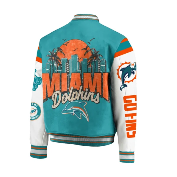 Miami Dolphins NFL Baseball Bomber Jackets