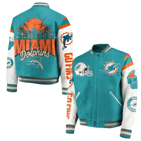 Miami Dolphins NFL Bomber Baseball Jacket