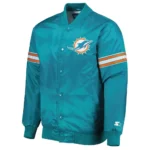 Miami Dolphins Pick and Roll Aqua Satin Jacket