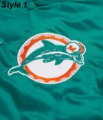 Miami Dolphins Teal Green Satin Bomber Jacket11