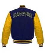 Milwaukee Brewers Letterman Yellow and Blue Jackets