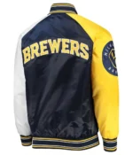 Milwaukee Brewers Reliever Satin Raglan Full-Snap Jackets