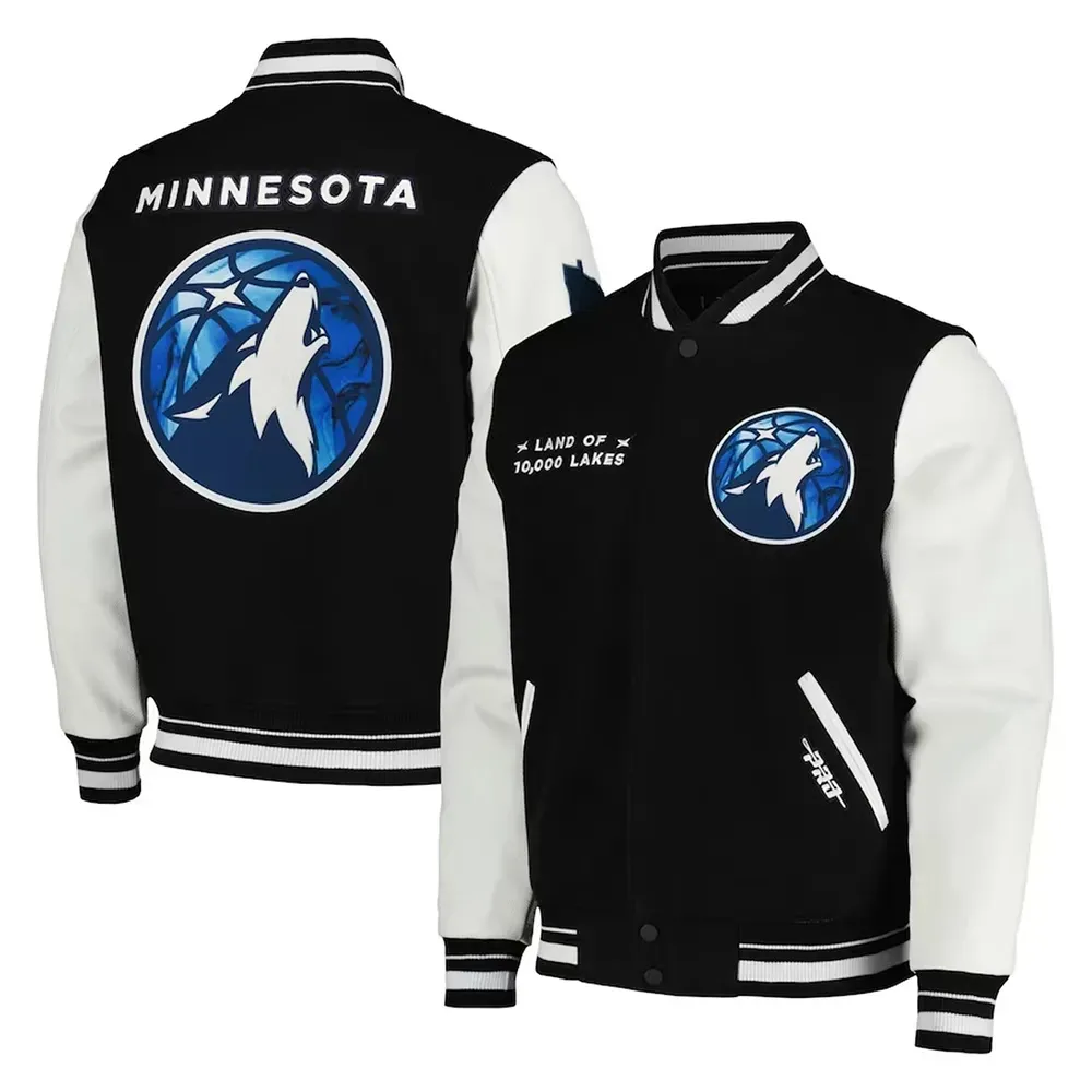 Minnesota Timberwolves City Edition Black Varsity Jacket