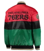 NBA History 75th Anniversary Philadelphia 76ers Satin Bomber Jackets