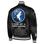 NBA Minnesota Timberwolves 2024 City Edition Full-Snap Satin Black Jacket