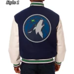 NBA Minnesota Timberwolves Varsity Wool & Leather Jacket