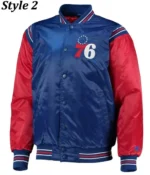 NBA Philadelphia 76ers Renegade Starter Varsity Full-Snap Satin Jacket