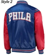 NBA Philadelphia 76ers Renegade Starter Varsity Full-Snap Satin Jackets