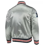 NFL Chicago Bears Game Full-Snap Silver Satin Jacket