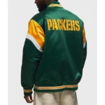 NFL Green Bay Packers Green Full-Snap Varsity Heavyweight Satin Jackets