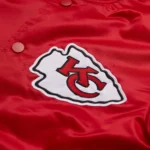 NFL Kansas City Chiefs Red Satin Varsity Bomber Jacket