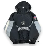 NFL Las Vegas Raiders Black and Gray Pullover Hooded Jacket