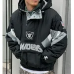 NFL Las Vegas Raiders Black and Gray Pullover Hooded Jackets