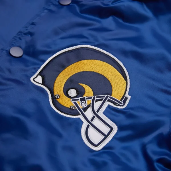 NFL Los Angeles Rams Blue Satin Starter Bomber Jacket