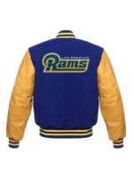 NFL Los Angeles Rams Blue and Yellow Letterman Varsity Jacket