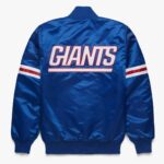 NFL New York Giants Blue Satin Varsity Bomber Jacket