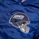 NFL New York Giants Blue Satin Varsity Bomber Jackets