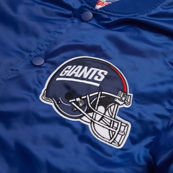 NFL New York Giants Blue Satin Varsity Bomber Jackets