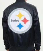 NFL Pittsburgh Steelers Black Satin Jackets