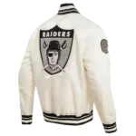 NFL Retro Oakland LA Raiders Classic Rib Satin Full-Snap Jacket